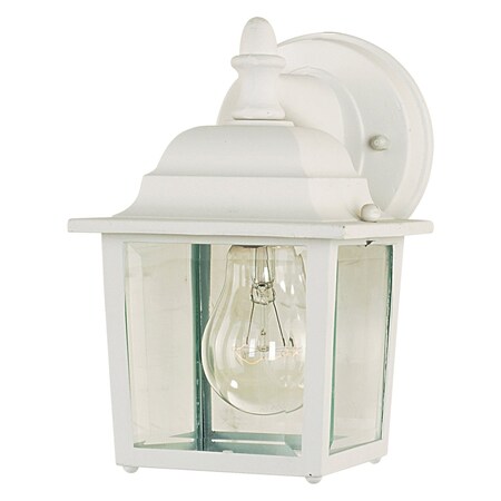 Maxim One Light White Clear Glass Wall Lantern 1025WT
